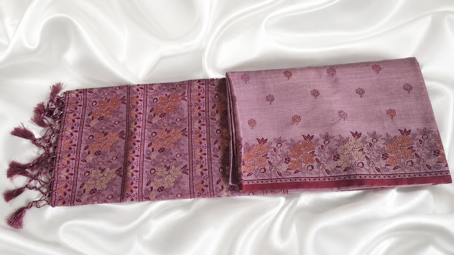 Magenta (Hot Pink) Cotton Silk Saree with Meenakari Zari Handwoven Floral Motifs